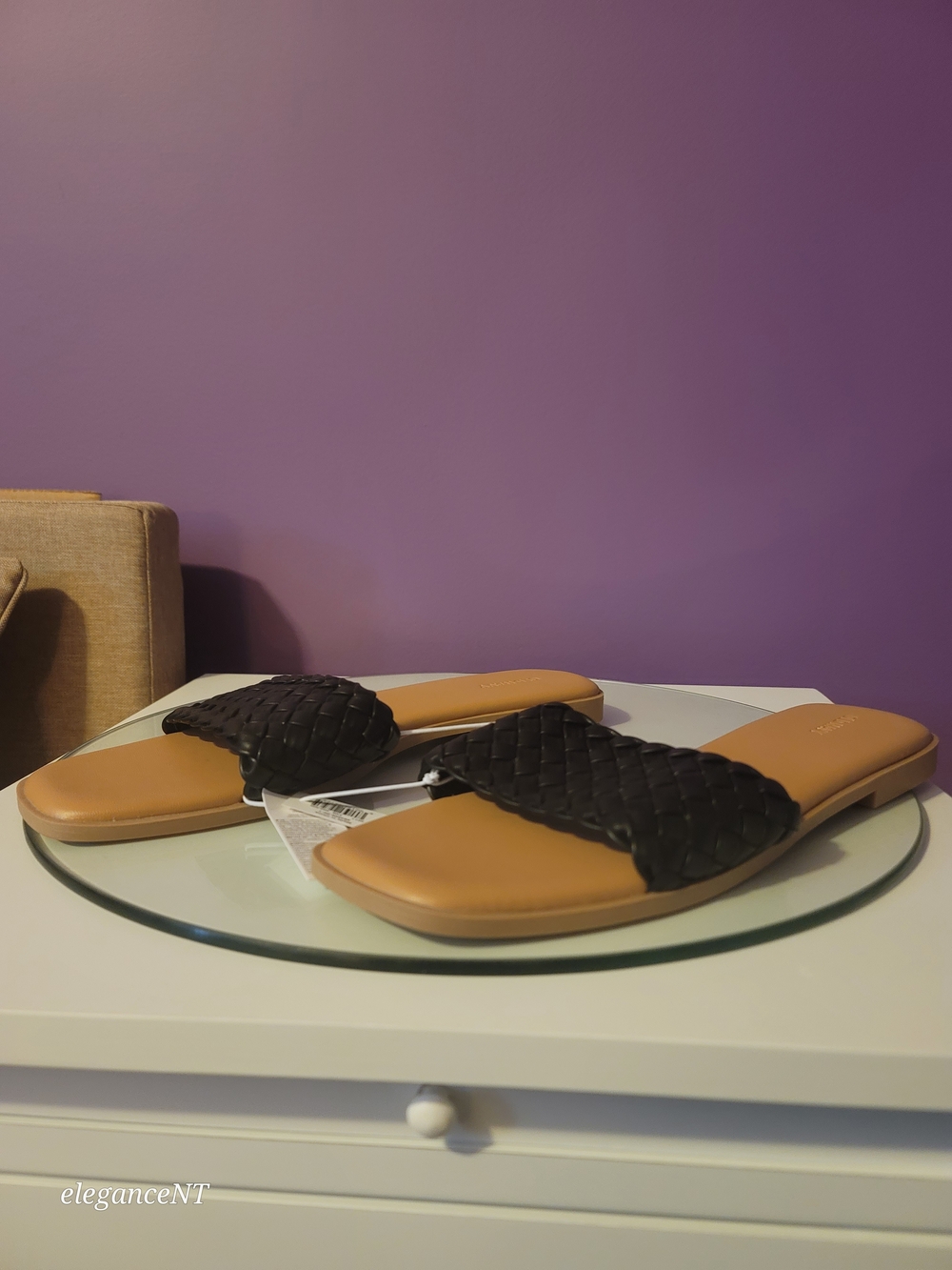 Old Navy Footbed Slide Sandals with Black Woven Strap Sz: 11 NWT